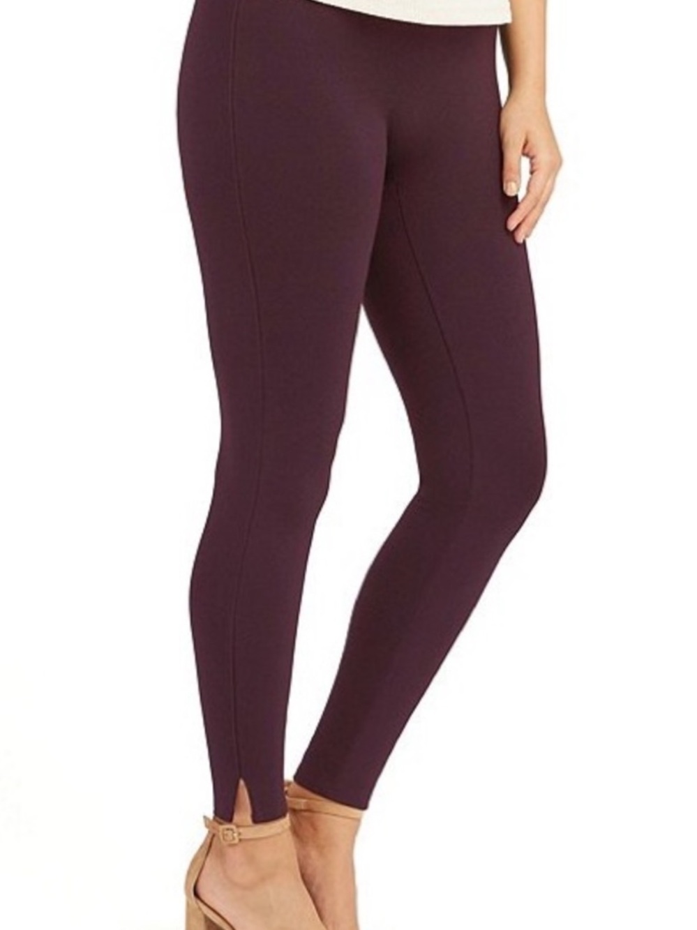 NWT SPANX Ankle Length Ponte Hem Slit Leggings L